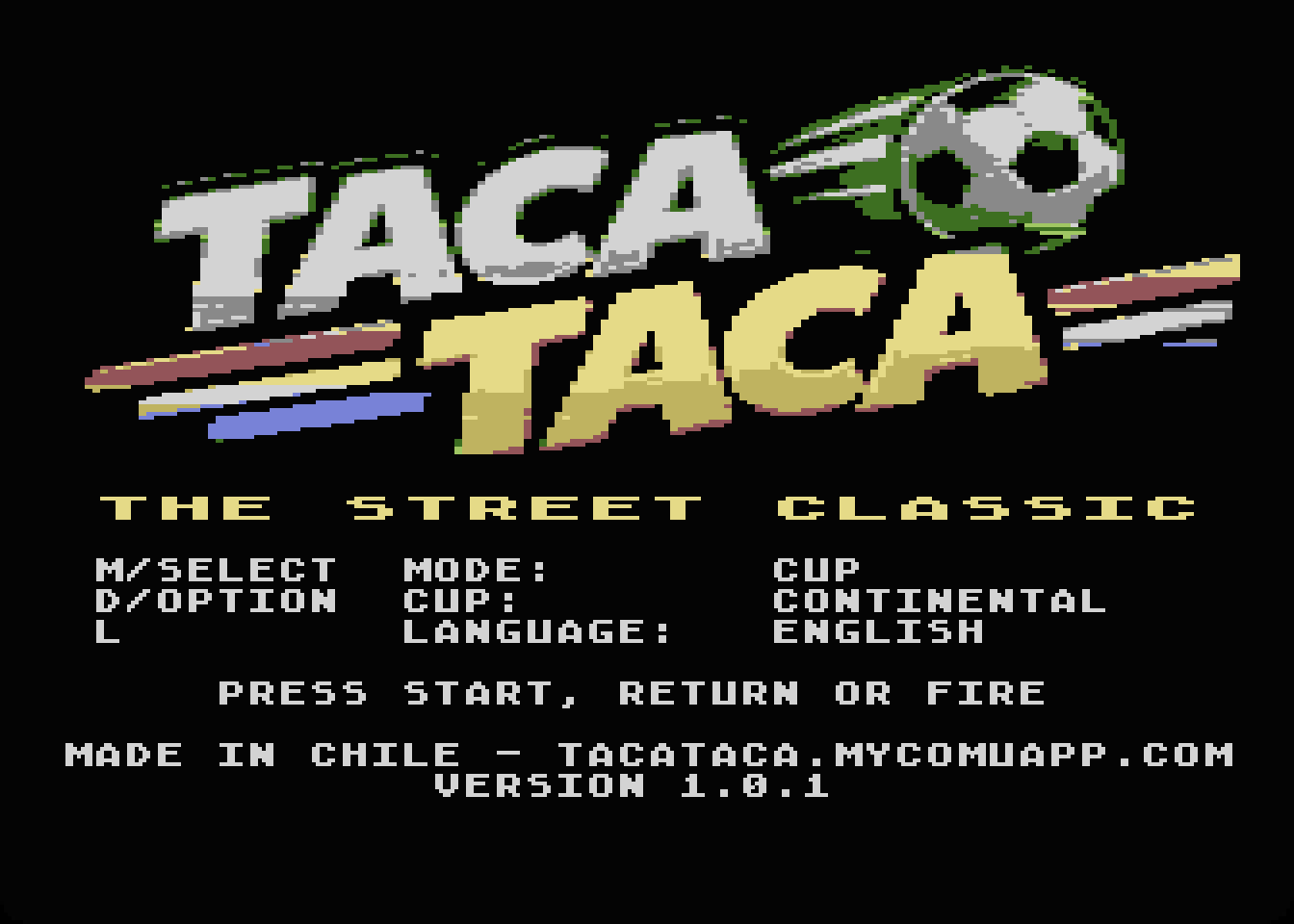 The menu: mode, difficulty and cup