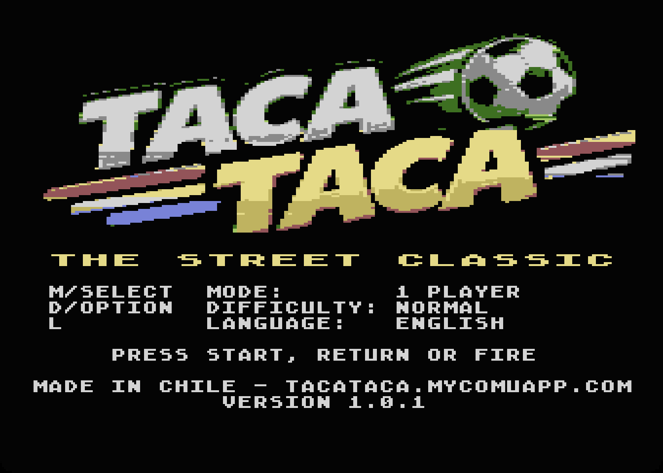 The version 1.0.1 title screen