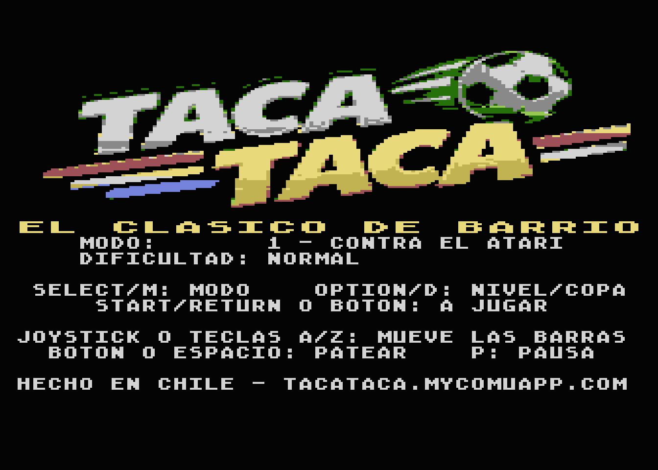 Taca Taca on an Atari screen