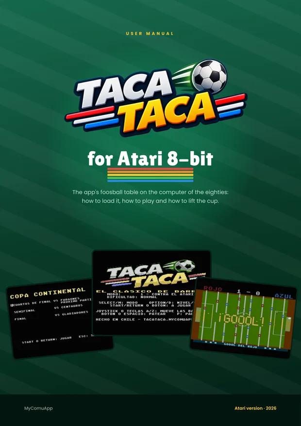 Cover of the Taca Taca for Atari user manual