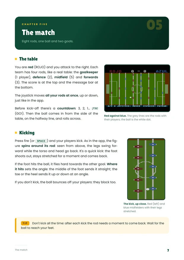 Atari manual page about kicking