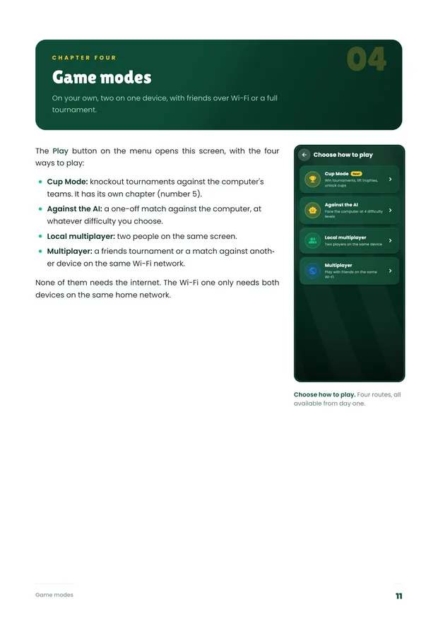 Manual page explaining the match screen