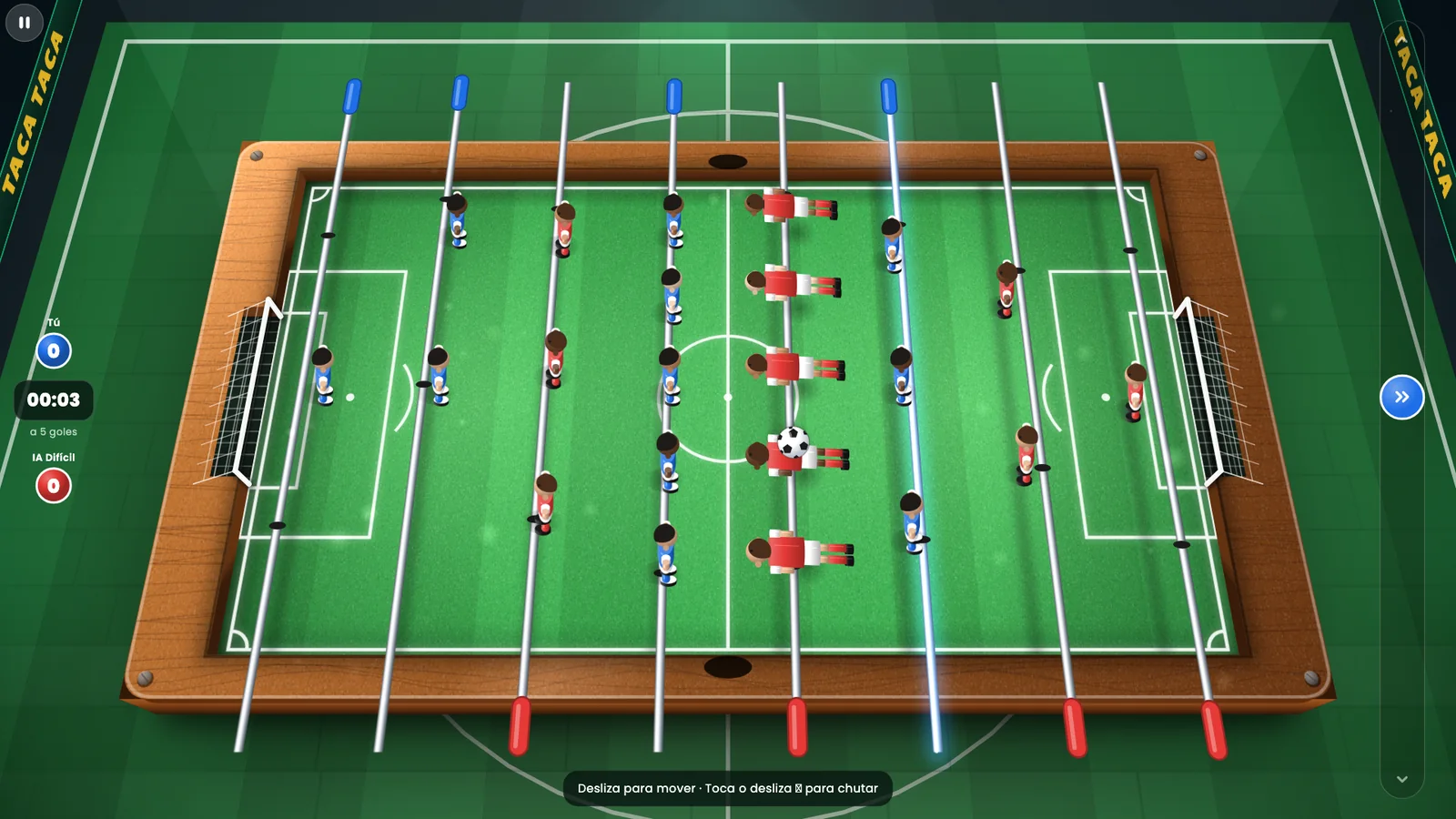 The table in perspective during the match