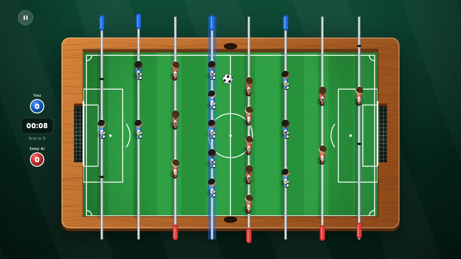 A Taca Taca match on a television