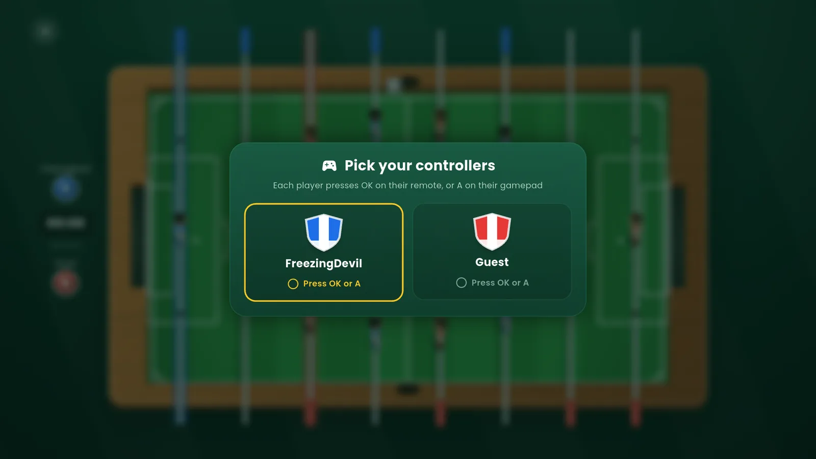 Two players, a controller each