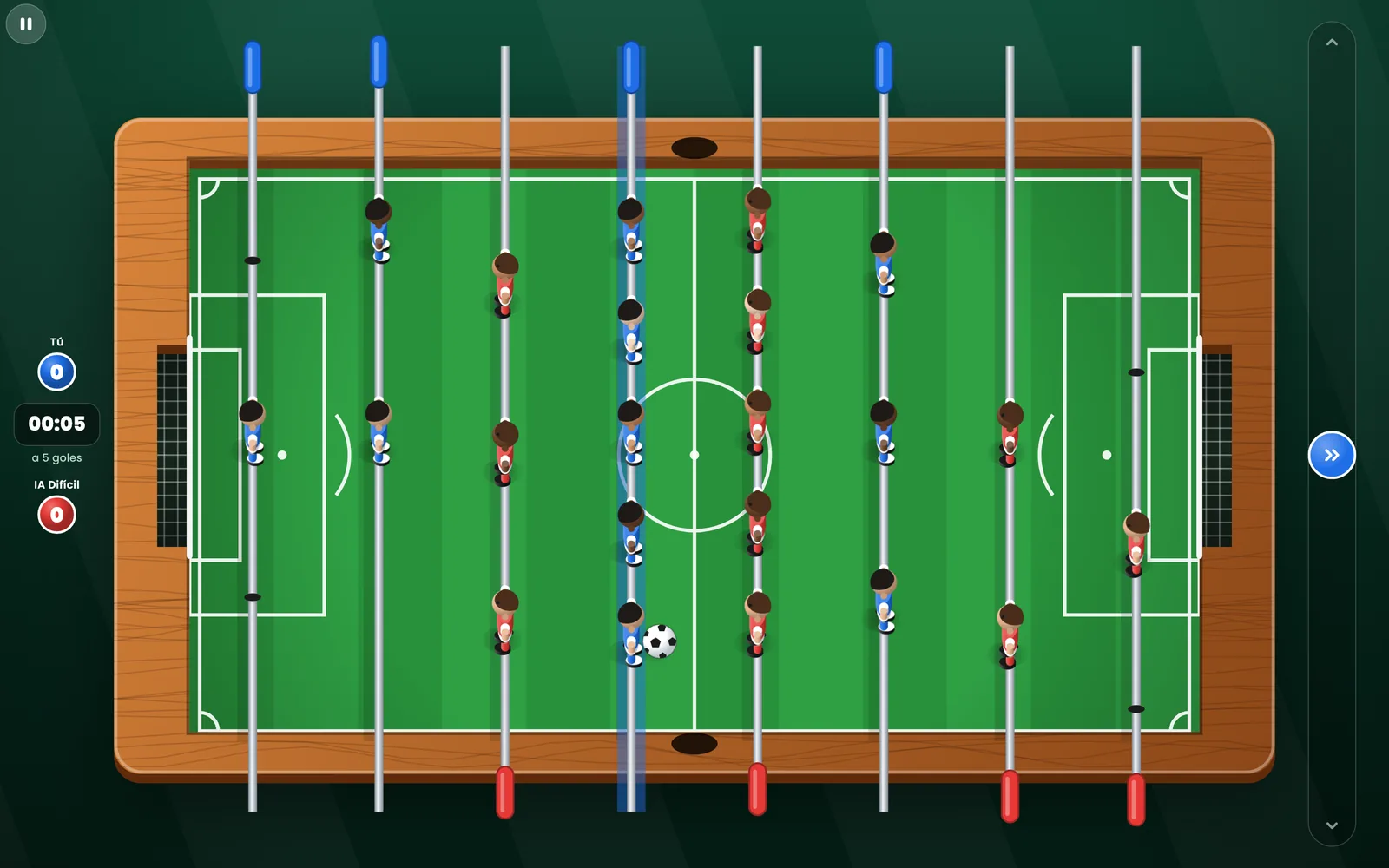 Un partido de Taca Taca en pantalla de escritorio
