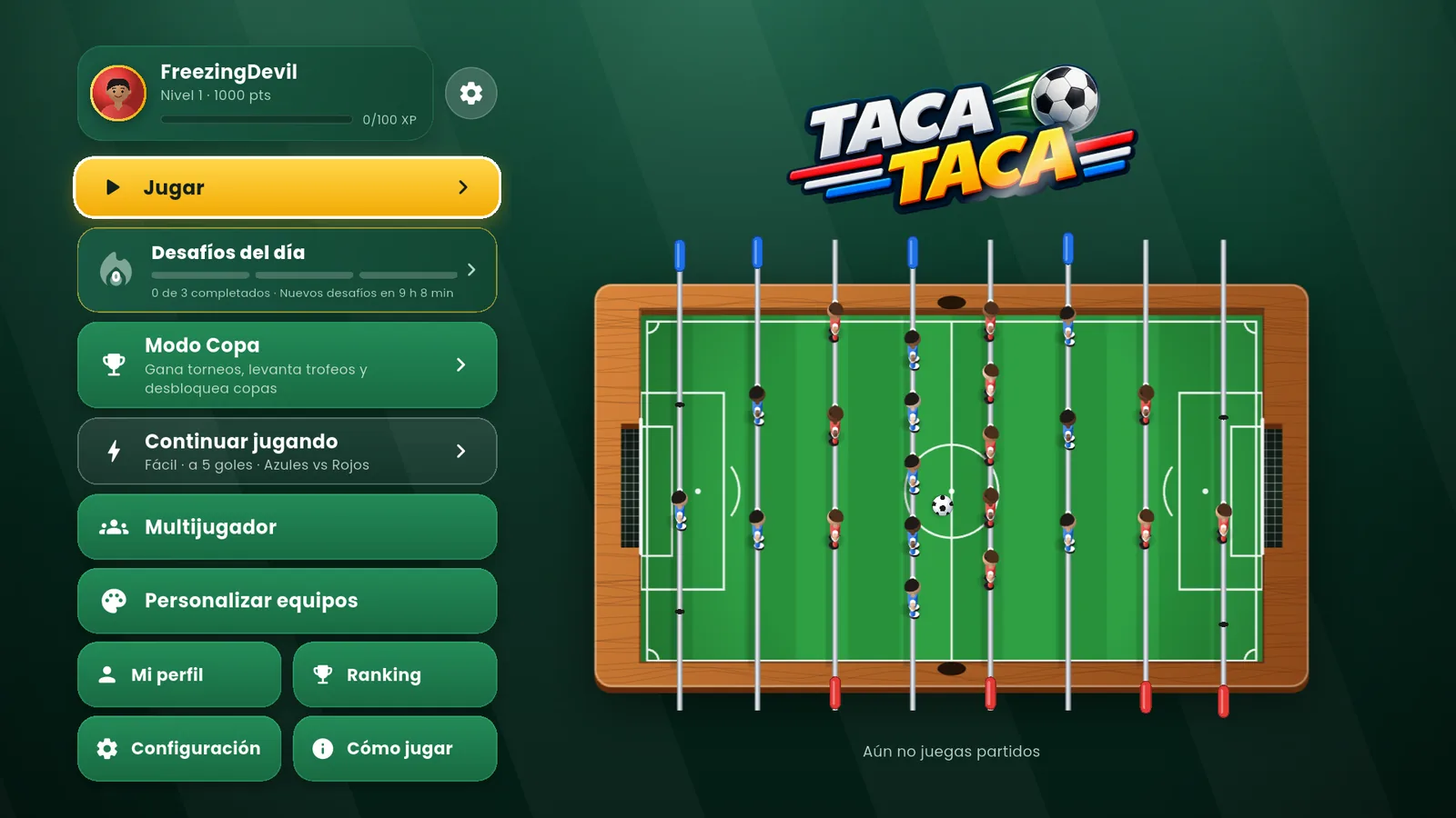 El inicio del juego en el televisor